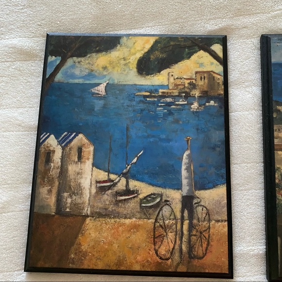 Didier Lourenco Set of 2 Wooden Wall Paintings - Picture 10 of 11